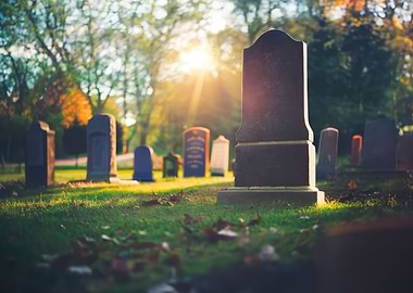 Tombstones at cemetery ana