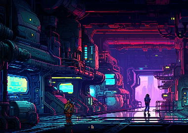 80s Sci Fi Game Pixel Art