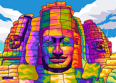 Aztec Statue Pop art