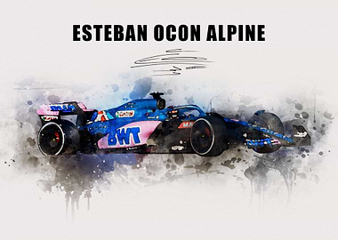Esteban Ocon Car Poster