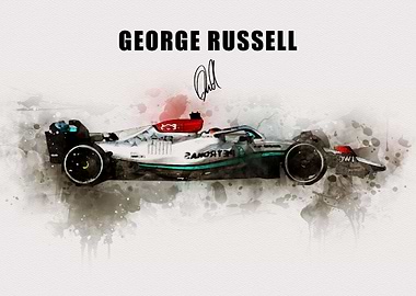 George Russell Car Poster