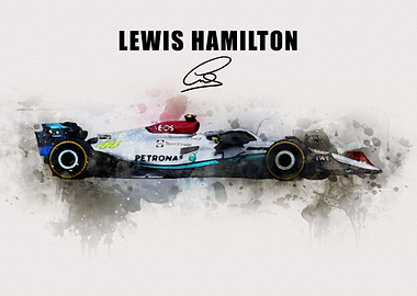 Lewis Hamilton Car Poster