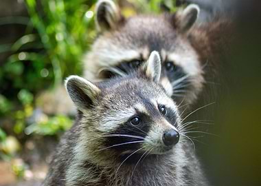 Two cute Raccoons