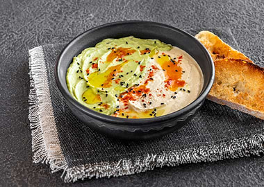 Bowl of guacamole and humm