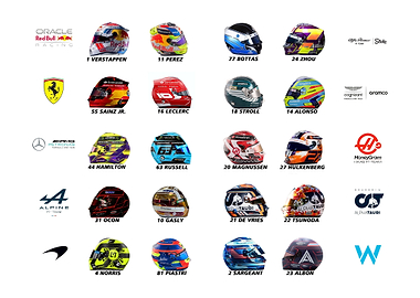 Formula 1 team helmets