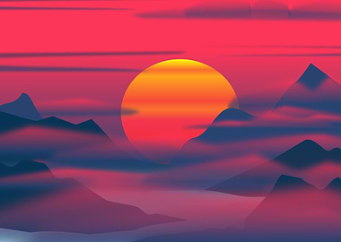 artistic sunrise art