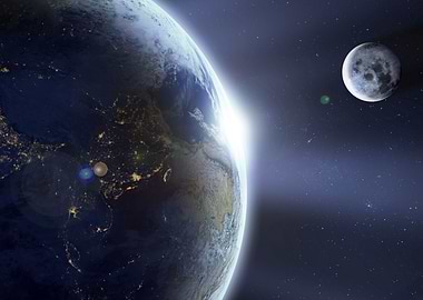 Great view Earth Moon