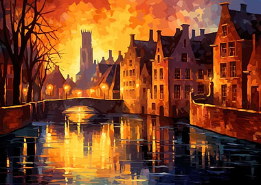 Cityscape at sunrise