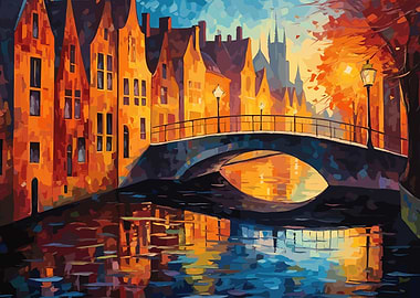 Cityscape at sunrise