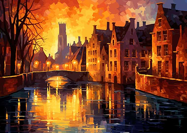 Cityscape at sunrise