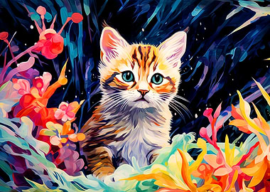 Cute cat in the garden