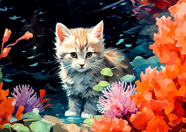 Cute cat in the garden