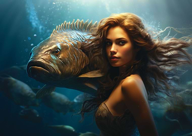 Girl and Fish Aquarium