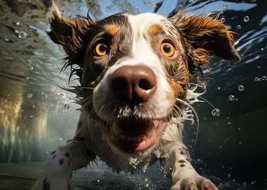 Dog underwater