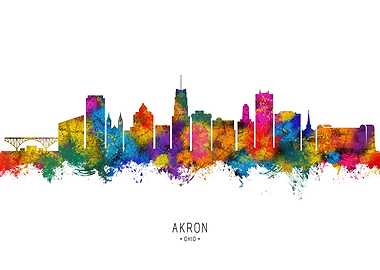 Akron Ohio Skyline