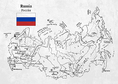 Handdrawn Russia Map