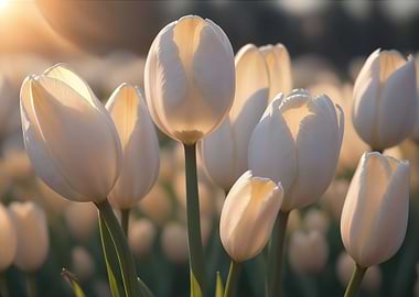 Sunrise white tulips