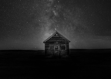 Barn Under Stars