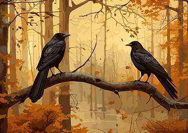 Two black ravens