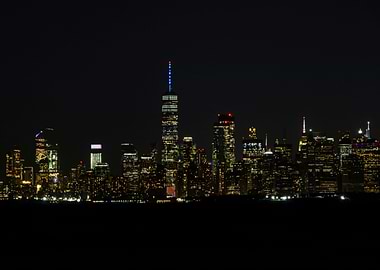 NYC skyline by night