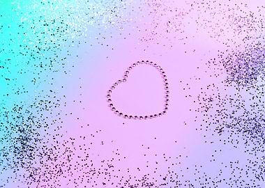 UNICORN Glitter Heart 9a