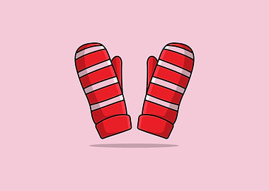 Red Gloves vector icon