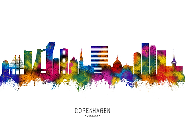Copenhagen Denmark Skyline