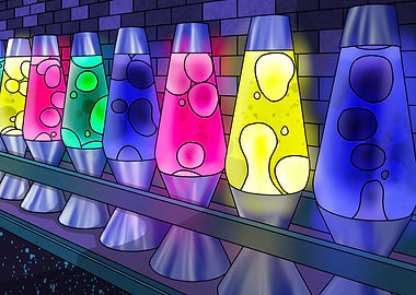 Lava Lamps at Night