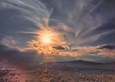 Sunset over Athens