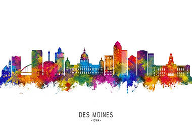 Des Moines Iowa Skyline