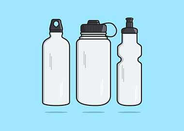 Gym water bottles vectors