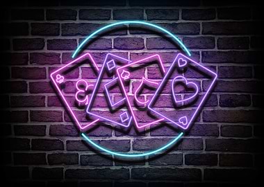 Poker Neon Circle