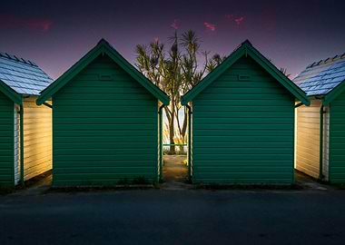 Beach huts at Langland