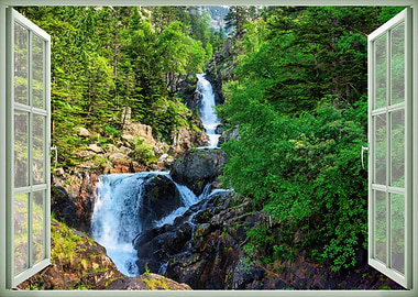 Window view waterfall
