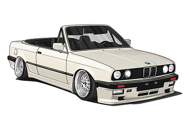 BMW E30 Convertible Bagged