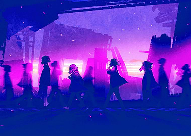 People with gas masks