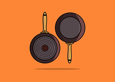 Fry Pan Front side vector