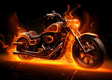 Flaming Motorcycle