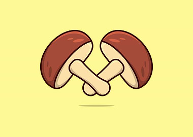 Two Mushroom vector design