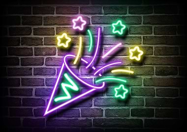 Confetti Neon Illustration