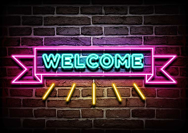 Welcome Neon Illustration