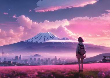Pink Lofi Landscape