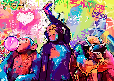 Monkey Headphone DJ Music