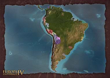 South America Brown Map