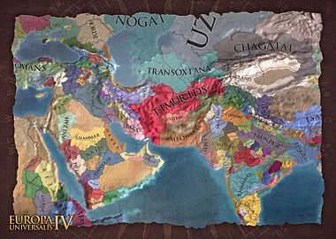 Middle East Brown Map