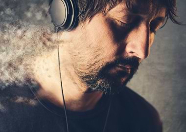 DJ listening to music