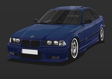 BMW E36 328i Coupe Blue