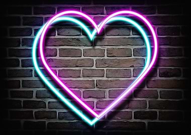 Double Heart Neon
