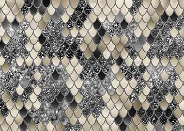 Gold Silver Black Mermaid