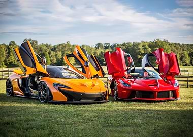 mclaren p1 ferrari red car